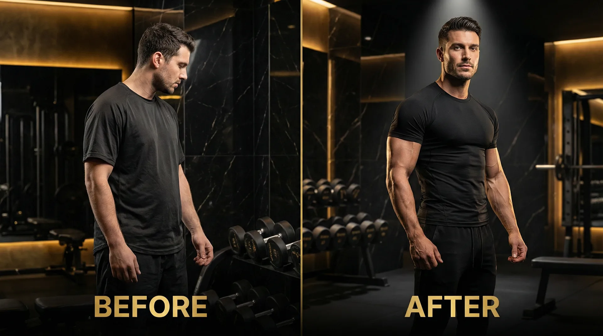 健身蜕变成果 - 无限臀山 训练前后对比