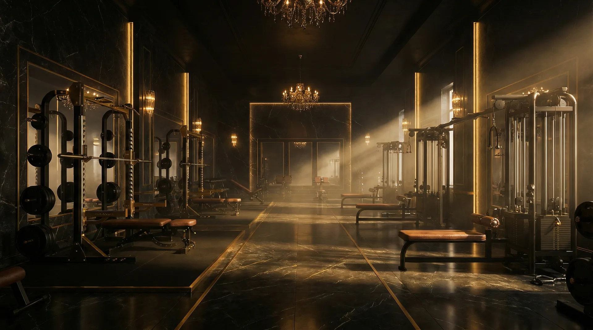 胸部训练全景 - 无限臀山 健美训练场景